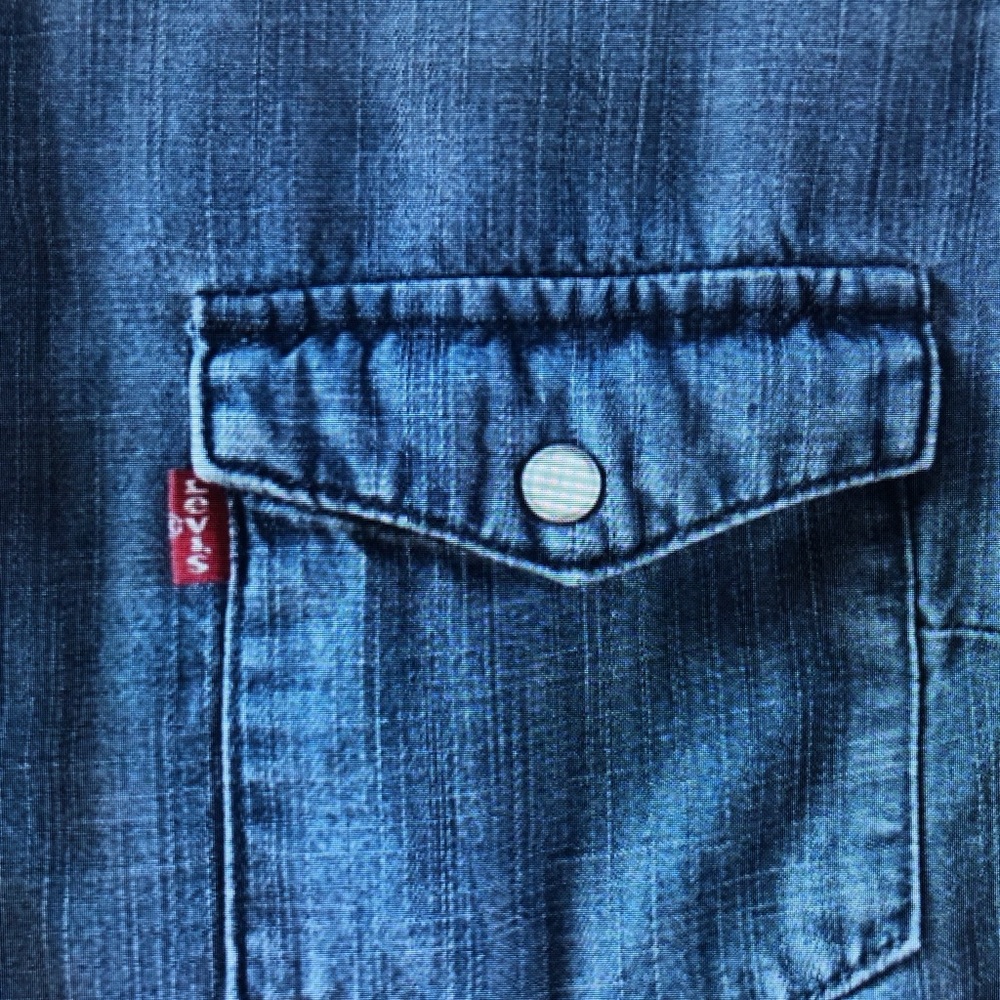 Denim Button-Up Shirt - Blue - Picture 2 of 3